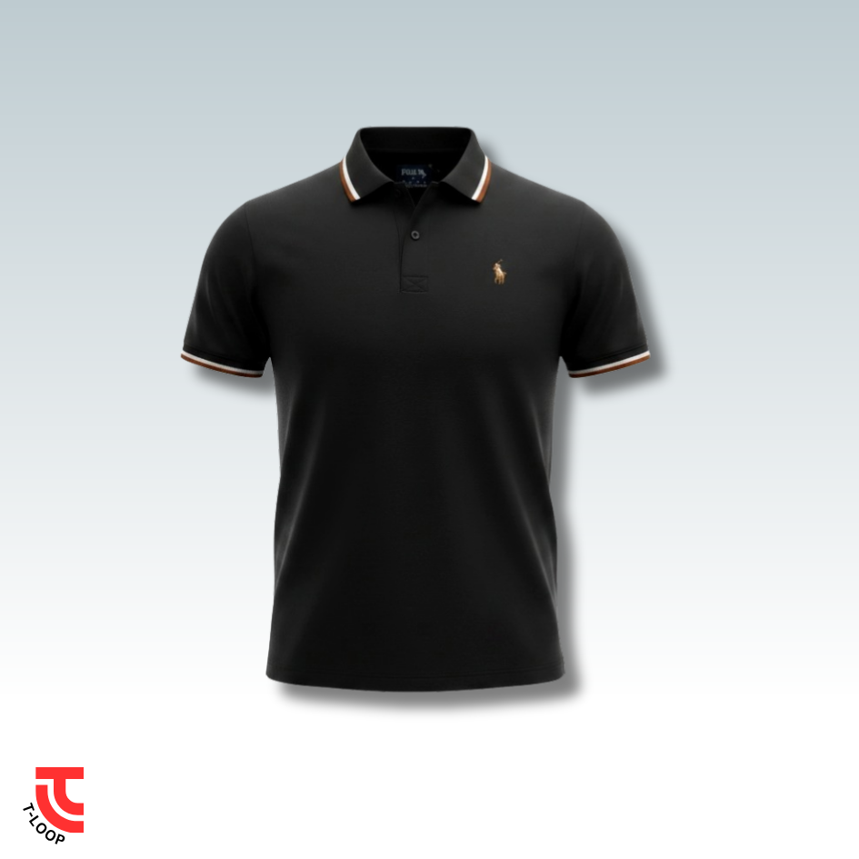 Double Tipped Pique Polo | Black - Image 2