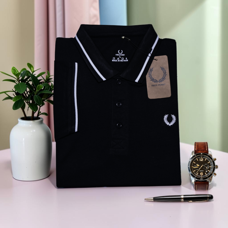 Single Tipped Pique Polo | Black