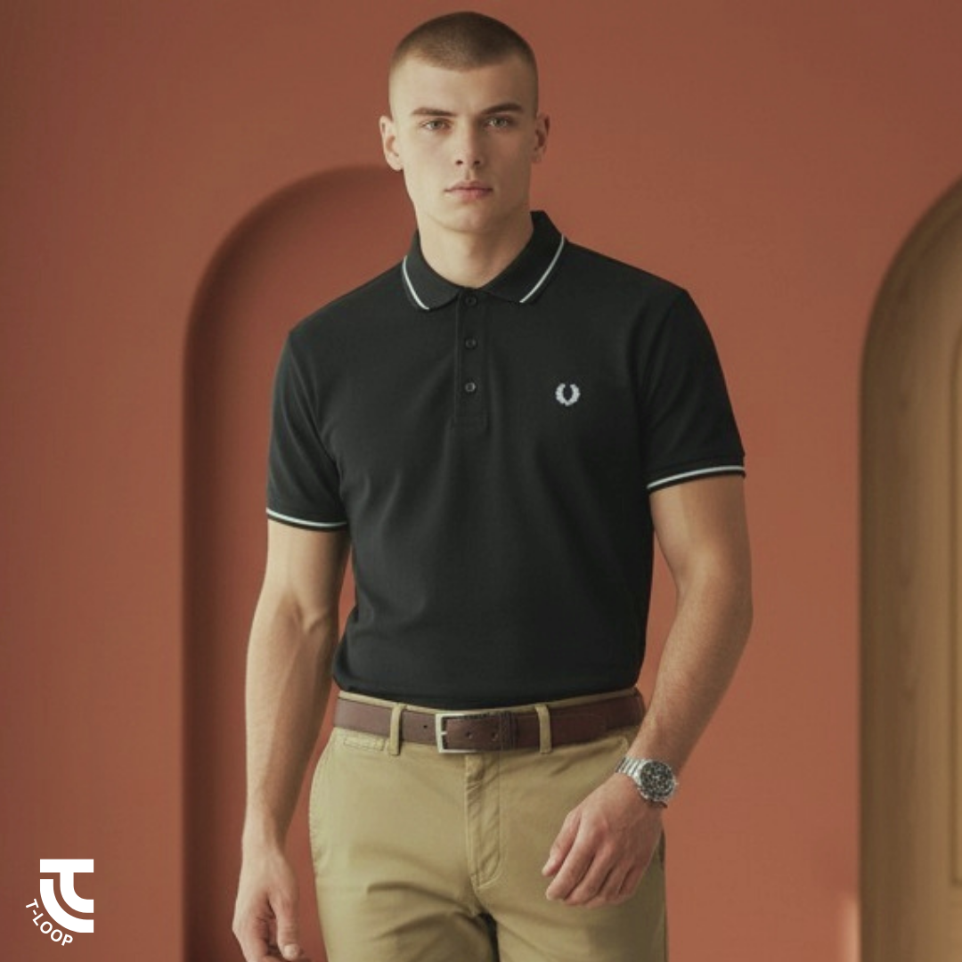 Single Tipped Pique Polo | Dk. Olive - Image 2