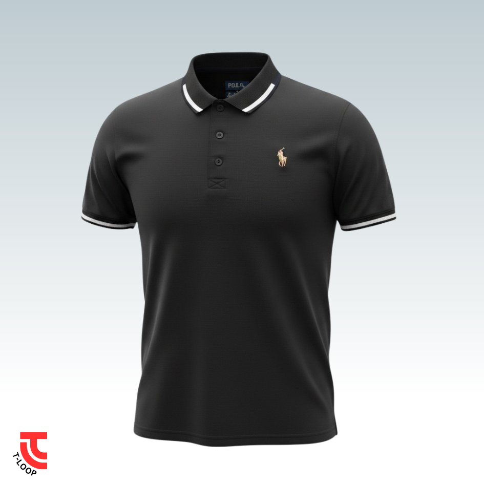 Double Tipped Pique Polo | Dark Olive - Image 3
