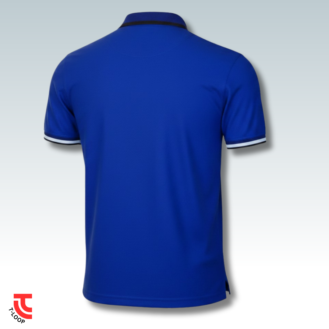 Double Tipped Pique Polo | Blue - Image 4