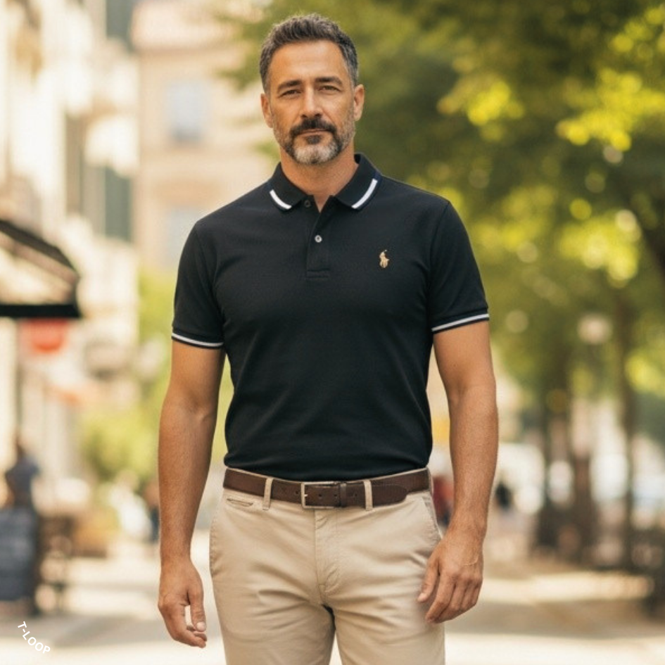 Double Tipped Pique Polo | Dark Olive - Image 2