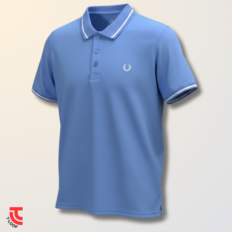 Single Tipped Pique Polo | Sky Blue - Image 3