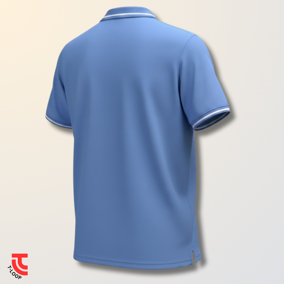 Single Tipped Pique Polo | Sky Blue - Image 4