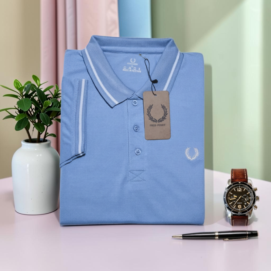 Single Tipped Pique Polo | Sky Blue