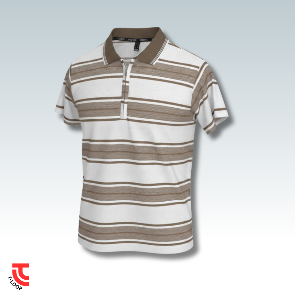 Yarn Dyed Textured Polo | Brown - Image 2