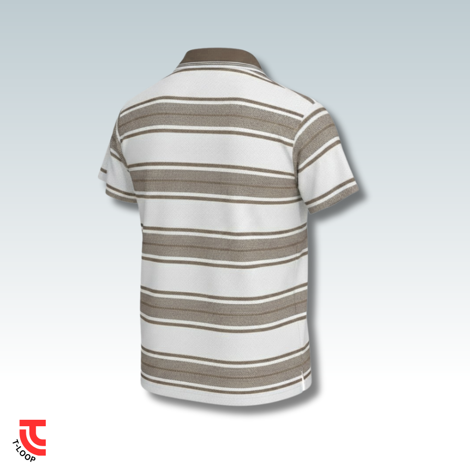 Yarn Dyed Textured Polo | Brown - Image 3