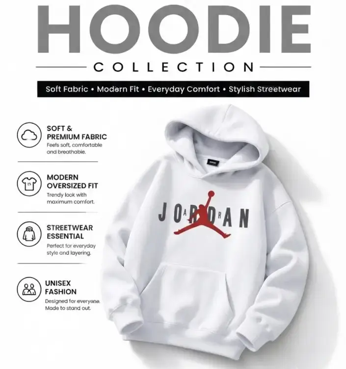 1 Pc Men's Fleece Printed Hoodie