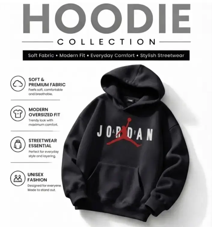 1 Pc Men's Fleece Printed Hoodie